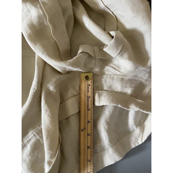 Anthropologie Cloth & Stone Linen Romper Tie Waist Rolled Hem SZ XL - Picture 16 of 16